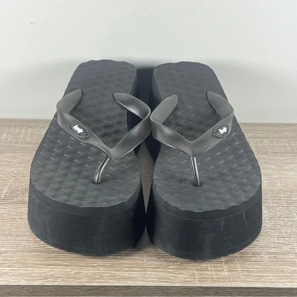 Y2K Body by Tracy Platform Flip Flops Wedge Thong Sandals - Size 9 - Picture 2 of 5